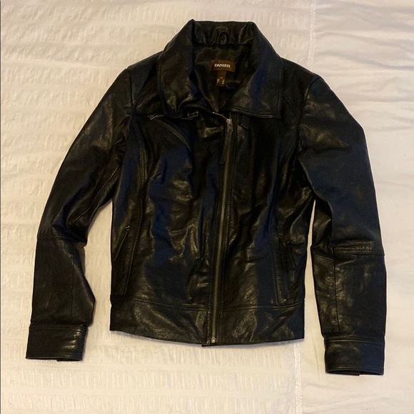 Danier Black Leather Jacket - Picture 1 of 9